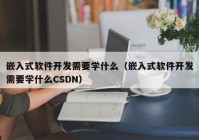 嵌入式软件开发需要学什么（嵌入式软件开发需要学什么CSDN）