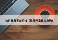 软件开发平台价格（软件开发报价查询）